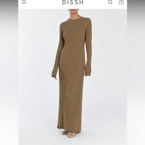 Ada khaki long sleeve dress by DISSH
